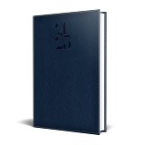 Agenda datata A5 2025 Herlitz Deluxe albastru 352 file coperta piele sintetica 9493760